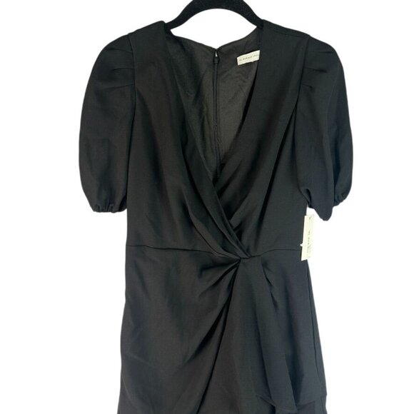 ML Monique Lhuillier Womens Black Ruffle Pintuck Evening Dress Gown NWT Size 4 - Picture 5 of 13